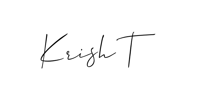 You should practise on your own different ways (Allison_Script) to write your name (Krish T) in signature. don't let someone else do it for you. Krish T signature style 2 images and pictures png