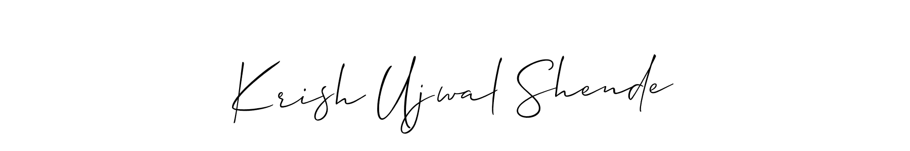 Design your own signature with our free online signature maker. With this signature software, you can create a handwritten (Allison_Script) signature for name Krish Ujwal Shende. Krish Ujwal Shende signature style 2 images and pictures png