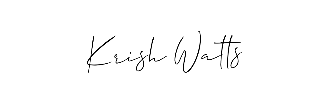 The best way (Allison_Script) to make a short signature is to pick only two or three words in your name. The name Krish Watts include a total of six letters. For converting this name. Krish Watts signature style 2 images and pictures png