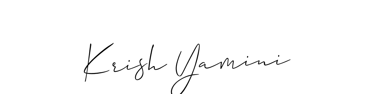 Also we have Krish Yamini name is the best signature style. Create professional handwritten signature collection using Allison_Script autograph style. Krish Yamini signature style 2 images and pictures png