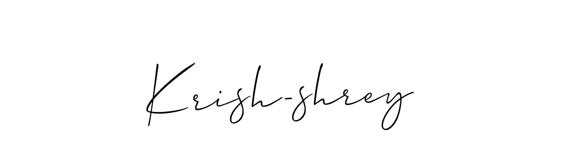 if you are searching for the best signature style for your name Krish-shrey. so please give up your signature search. here we have designed multiple signature styles  using Allison_Script. Krish-shrey signature style 2 images and pictures png