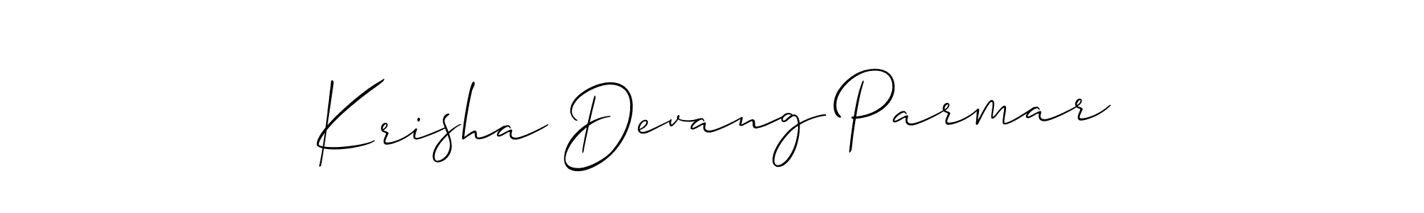It looks lik you need a new signature style for name Krisha Devang Parmar. Design unique handwritten (Allison_Script) signature with our free signature maker in just a few clicks. Krisha Devang Parmar signature style 2 images and pictures png