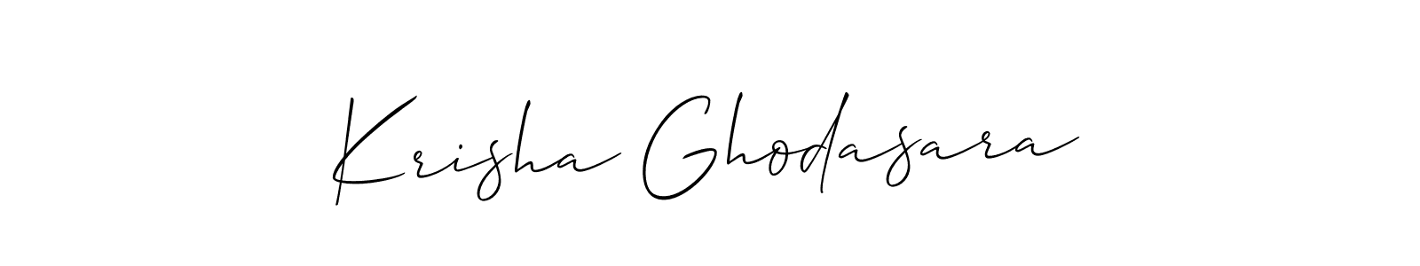 Create a beautiful signature design for name Krisha Ghodasara. With this signature (Allison_Script) fonts, you can make a handwritten signature for free. Krisha Ghodasara signature style 2 images and pictures png