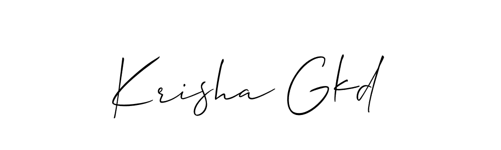 Allison_Script is a professional signature style that is perfect for those who want to add a touch of class to their signature. It is also a great choice for those who want to make their signature more unique. Get Krisha Gkd name to fancy signature for free. Krisha Gkd signature style 2 images and pictures png