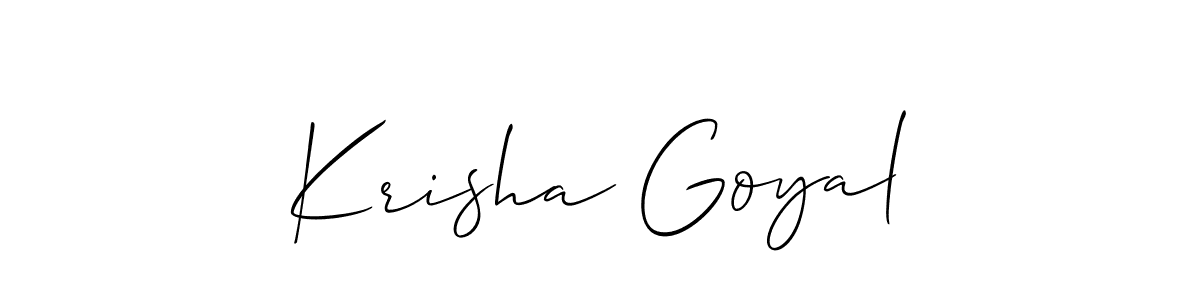 Krisha Goyal stylish signature style. Best Handwritten Sign (Allison_Script) for my name. Handwritten Signature Collection Ideas for my name Krisha Goyal. Krisha Goyal signature style 2 images and pictures png