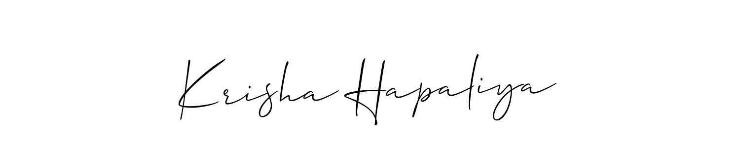 This is the best signature style for the Krisha Hapaliya name. Also you like these signature font (Allison_Script). Mix name signature. Krisha Hapaliya signature style 2 images and pictures png
