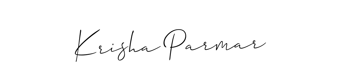 How to make Krisha Parmar name signature. Use Allison_Script style for creating short signs online. This is the latest handwritten sign. Krisha Parmar signature style 2 images and pictures png