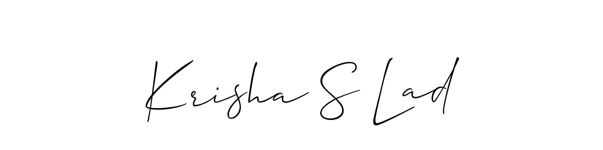 This is the best signature style for the Krisha S Lad name. Also you like these signature font (Allison_Script). Mix name signature. Krisha S Lad signature style 2 images and pictures png
