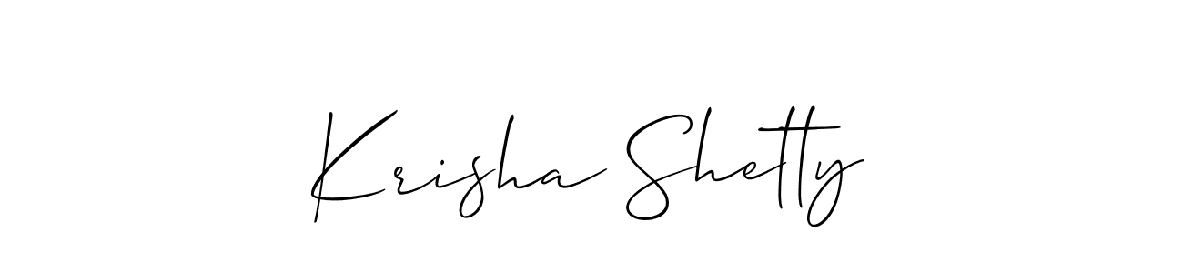 Also we have Krisha Shetty name is the best signature style. Create professional handwritten signature collection using Allison_Script autograph style. Krisha Shetty signature style 2 images and pictures png