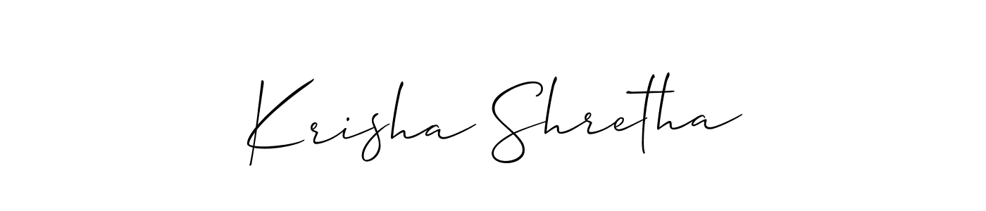 if you are searching for the best signature style for your name Krisha Shretha. so please give up your signature search. here we have designed multiple signature styles  using Allison_Script. Krisha Shretha signature style 2 images and pictures png