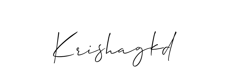 The best way (Allison_Script) to make a short signature is to pick only two or three words in your name. The name Krishagkd include a total of six letters. For converting this name. Krishagkd signature style 2 images and pictures png