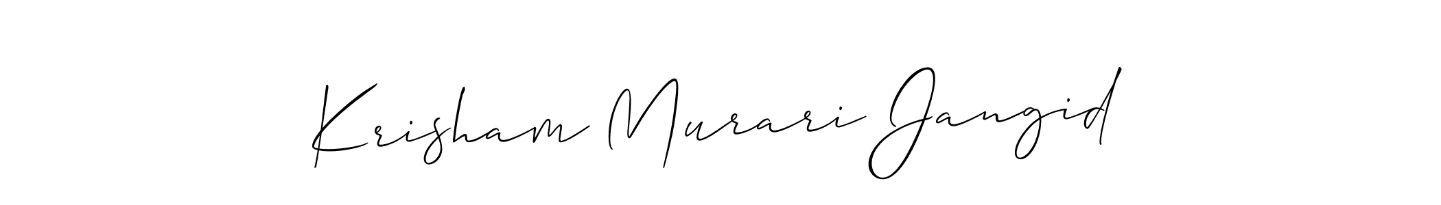 This is the best signature style for the Krisham Murari Jangid name. Also you like these signature font (Allison_Script). Mix name signature. Krisham Murari Jangid signature style 2 images and pictures png