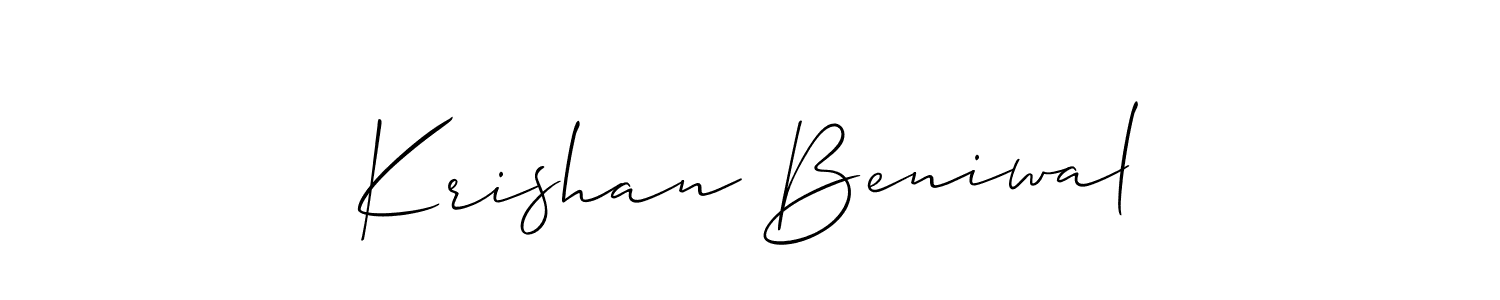 Use a signature maker to create a handwritten signature online. With this signature software, you can design (Allison_Script) your own signature for name Krishan Beniwal. Krishan Beniwal signature style 2 images and pictures png