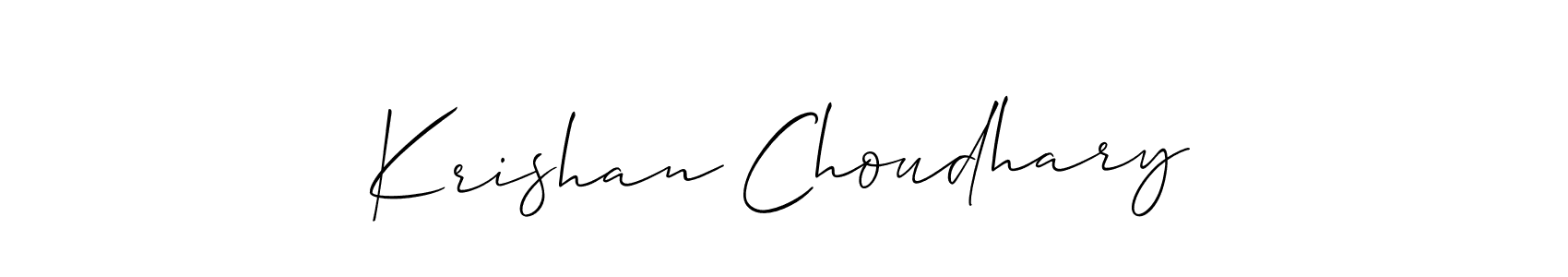 How to Draw Krishan Choudhary signature style? Allison_Script is a latest design signature styles for name Krishan Choudhary. Krishan Choudhary signature style 2 images and pictures png