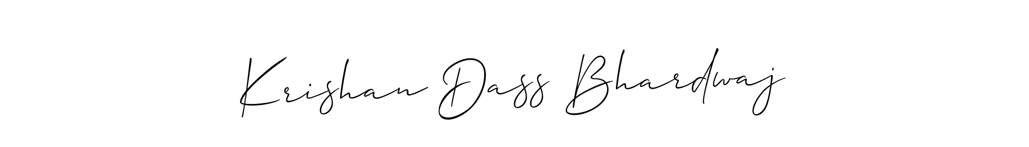 This is the best signature style for the Krishan Dass Bhardwaj name. Also you like these signature font (Allison_Script). Mix name signature. Krishan Dass Bhardwaj signature style 2 images and pictures png