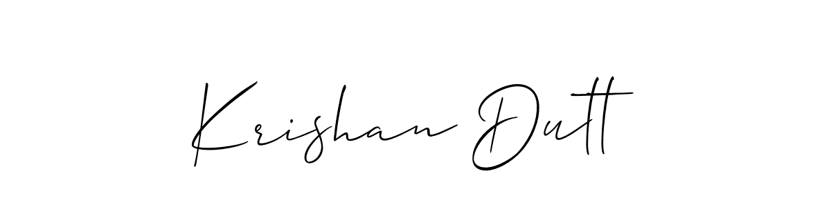 How to make Krishan Dutt name signature. Use Allison_Script style for creating short signs online. This is the latest handwritten sign. Krishan Dutt signature style 2 images and pictures png