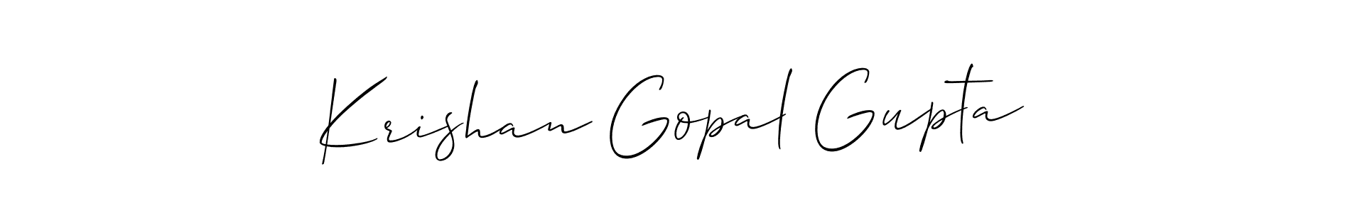 Create a beautiful signature design for name Krishan Gopal Gupta. With this signature (Allison_Script) fonts, you can make a handwritten signature for free. Krishan Gopal Gupta signature style 2 images and pictures png