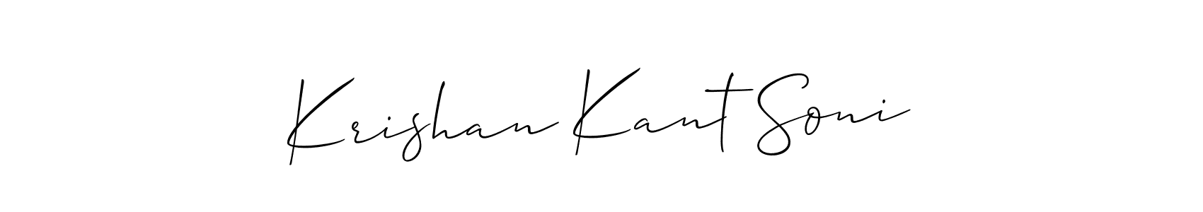 How to Draw Krishan Kant Soni signature style? Allison_Script is a latest design signature styles for name Krishan Kant Soni. Krishan Kant Soni signature style 2 images and pictures png