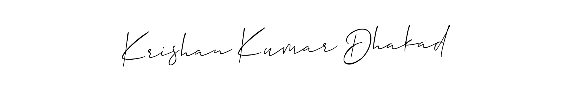 Also we have Krishan Kumar Dhakad name is the best signature style. Create professional handwritten signature collection using Allison_Script autograph style. Krishan Kumar Dhakad signature style 2 images and pictures png