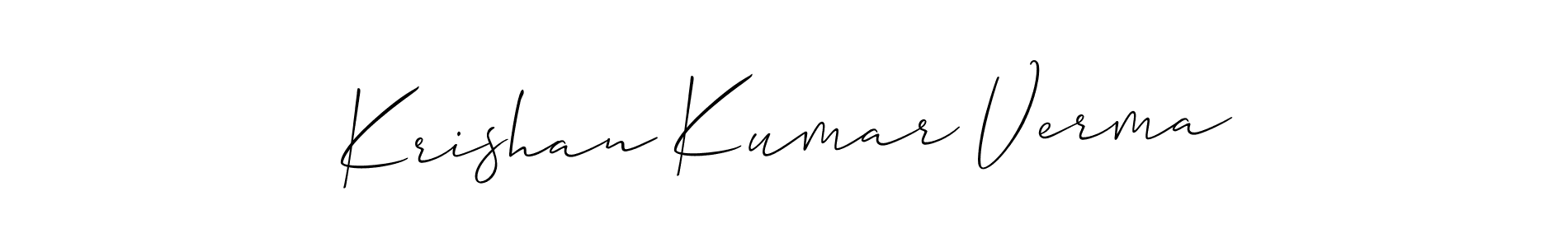 Design your own signature with our free online signature maker. With this signature software, you can create a handwritten (Allison_Script) signature for name Krishan Kumar Verma. Krishan Kumar Verma signature style 2 images and pictures png