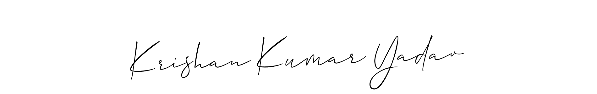 Krishan Kumar Yadav stylish signature style. Best Handwritten Sign (Allison_Script) for my name. Handwritten Signature Collection Ideas for my name Krishan Kumar Yadav. Krishan Kumar Yadav signature style 2 images and pictures png