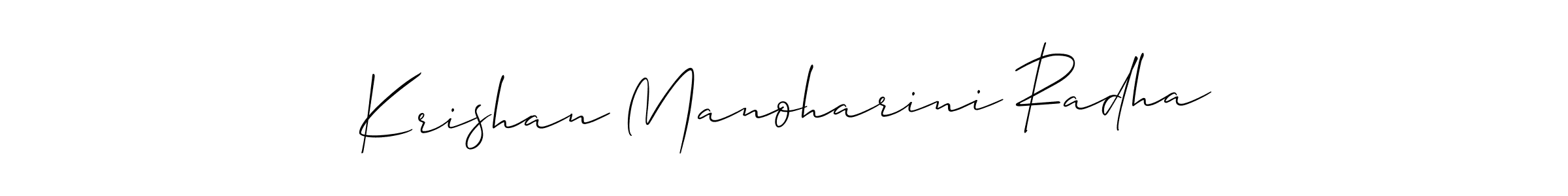 Once you've used our free online signature maker to create your best signature Allison_Script style, it's time to enjoy all of the benefits that Krishan Manoharini Radha name signing documents. Krishan Manoharini Radha signature style 2 images and pictures png