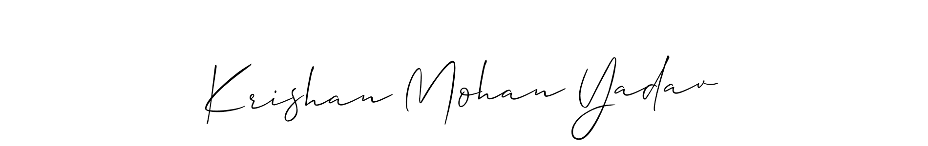 Use a signature maker to create a handwritten signature online. With this signature software, you can design (Allison_Script) your own signature for name Krishan Mohan Yadav. Krishan Mohan Yadav signature style 2 images and pictures png