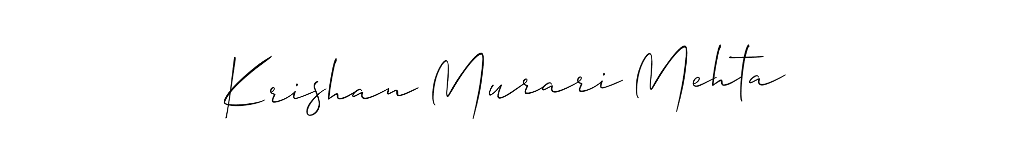 Also we have Krishan Murari Mehta name is the best signature style. Create professional handwritten signature collection using Allison_Script autograph style. Krishan Murari Mehta signature style 2 images and pictures png