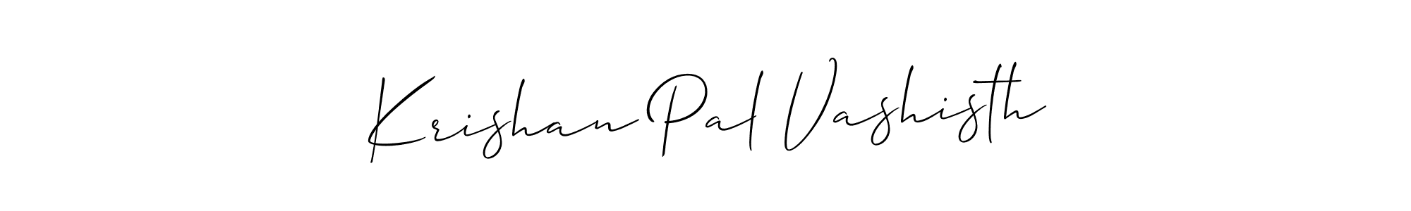 You should practise on your own different ways (Allison_Script) to write your name (Krishan Pal Vashisth) in signature. don't let someone else do it for you. Krishan Pal Vashisth signature style 2 images and pictures png
