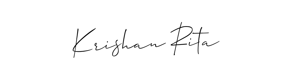 Allison_Script is a professional signature style that is perfect for those who want to add a touch of class to their signature. It is also a great choice for those who want to make their signature more unique. Get Krishan Rita name to fancy signature for free. Krishan Rita signature style 2 images and pictures png