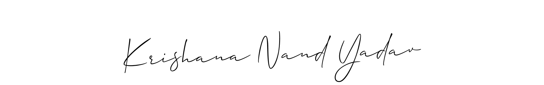 Design your own signature with our free online signature maker. With this signature software, you can create a handwritten (Allison_Script) signature for name Krishana Nand Yadav. Krishana Nand Yadav signature style 2 images and pictures png