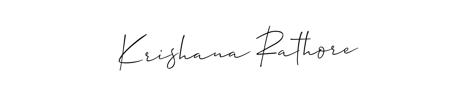 Make a beautiful signature design for name Krishana Rathore. With this signature (Allison_Script) style, you can create a handwritten signature for free. Krishana Rathore signature style 2 images and pictures png