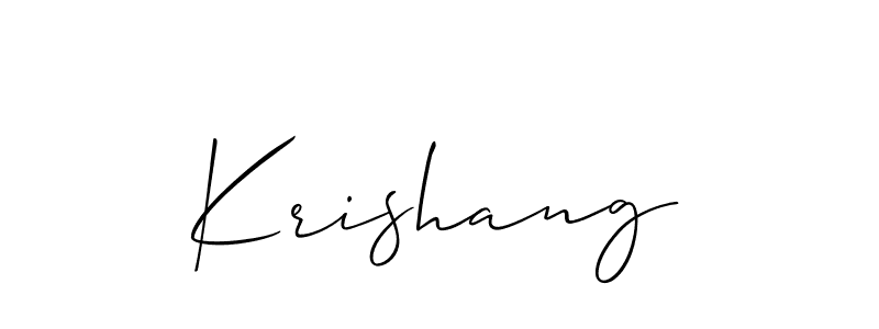 if you are searching for the best signature style for your name Krishang. so please give up your signature search. here we have designed multiple signature styles  using Allison_Script. Krishang signature style 2 images and pictures png