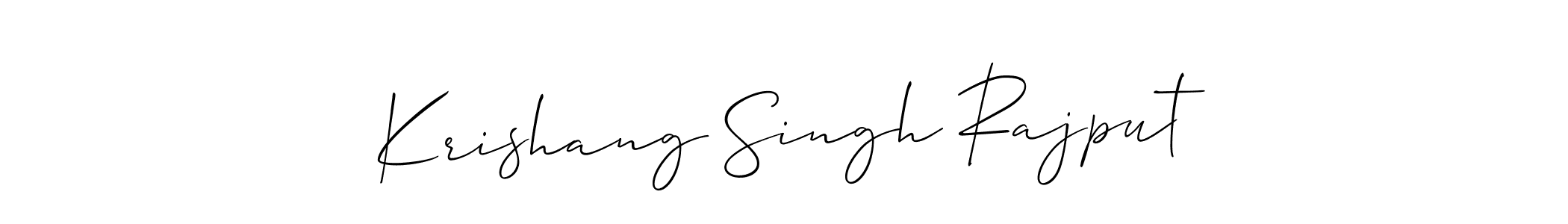 Also You can easily find your signature by using the search form. We will create Krishang Singh Rajput name handwritten signature images for you free of cost using Allison_Script sign style. Krishang Singh Rajput signature style 2 images and pictures png