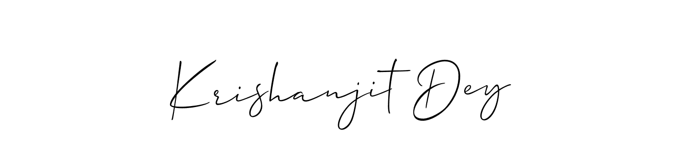 It looks lik you need a new signature style for name Krishanjit Dey. Design unique handwritten (Allison_Script) signature with our free signature maker in just a few clicks. Krishanjit Dey signature style 2 images and pictures png