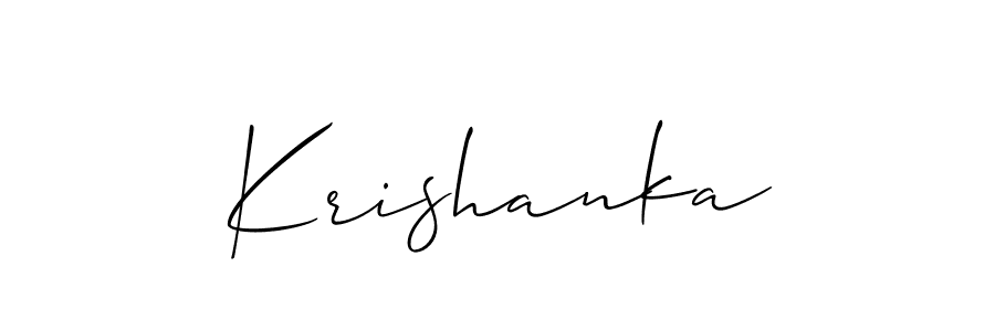 if you are searching for the best signature style for your name Krishanka. so please give up your signature search. here we have designed multiple signature styles  using Allison_Script. Krishanka signature style 2 images and pictures png