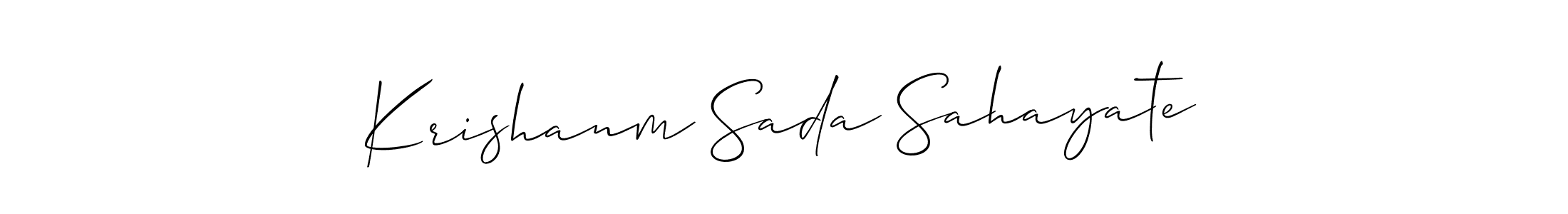 It looks lik you need a new signature style for name Krishanm Sada Sahayate. Design unique handwritten (Allison_Script) signature with our free signature maker in just a few clicks. Krishanm Sada Sahayate signature style 2 images and pictures png