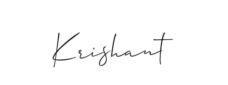 The best way (Allison_Script) to make a short signature is to pick only two or three words in your name. The name Krishant include a total of six letters. For converting this name. Krishant signature style 2 images and pictures png