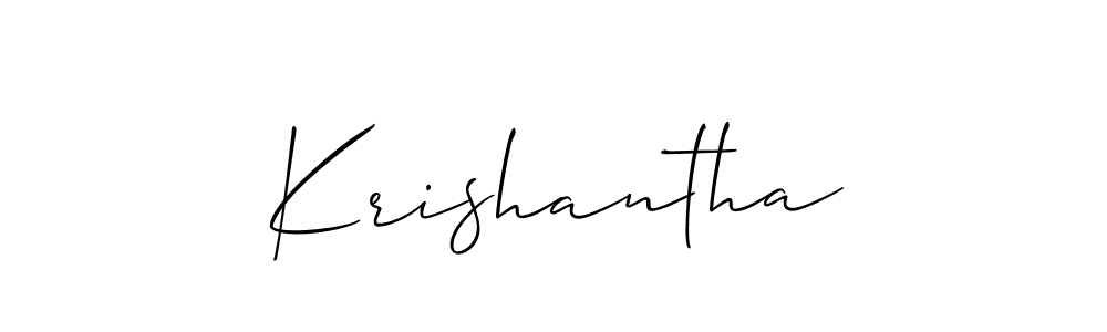 How to make Krishantha signature? Allison_Script is a professional autograph style. Create handwritten signature for Krishantha name. Krishantha signature style 2 images and pictures png
