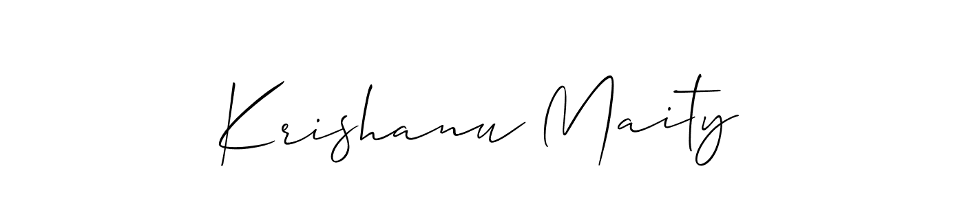 Krishanu Maity stylish signature style. Best Handwritten Sign (Allison_Script) for my name. Handwritten Signature Collection Ideas for my name Krishanu Maity. Krishanu Maity signature style 2 images and pictures png