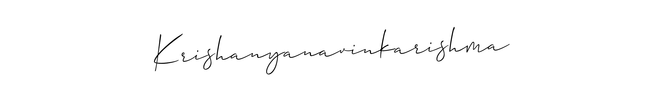 It looks lik you need a new signature style for name Krishanyanavinkarishma. Design unique handwritten (Allison_Script) signature with our free signature maker in just a few clicks. Krishanyanavinkarishma signature style 2 images and pictures png