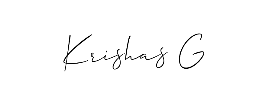 Design your own signature with our free online signature maker. With this signature software, you can create a handwritten (Allison_Script) signature for name Krishas G. Krishas G signature style 2 images and pictures png