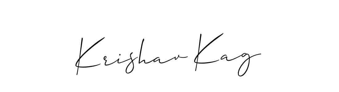 Make a short Krishav Kag signature style. Manage your documents anywhere anytime using Allison_Script. Create and add eSignatures, submit forms, share and send files easily. Krishav Kag signature style 2 images and pictures png