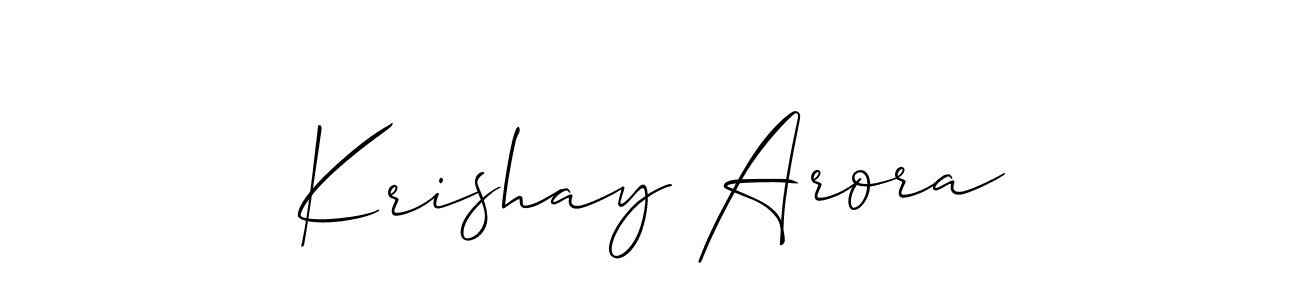 Create a beautiful signature design for name Krishay Arora. With this signature (Allison_Script) fonts, you can make a handwritten signature for free. Krishay Arora signature style 2 images and pictures png