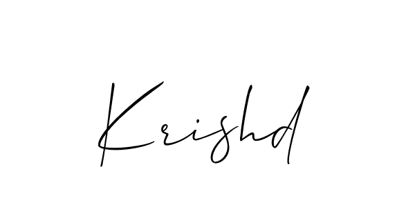 The best way (Allison_Script) to make a short signature is to pick only two or three words in your name. The name Krishd include a total of six letters. For converting this name. Krishd signature style 2 images and pictures png