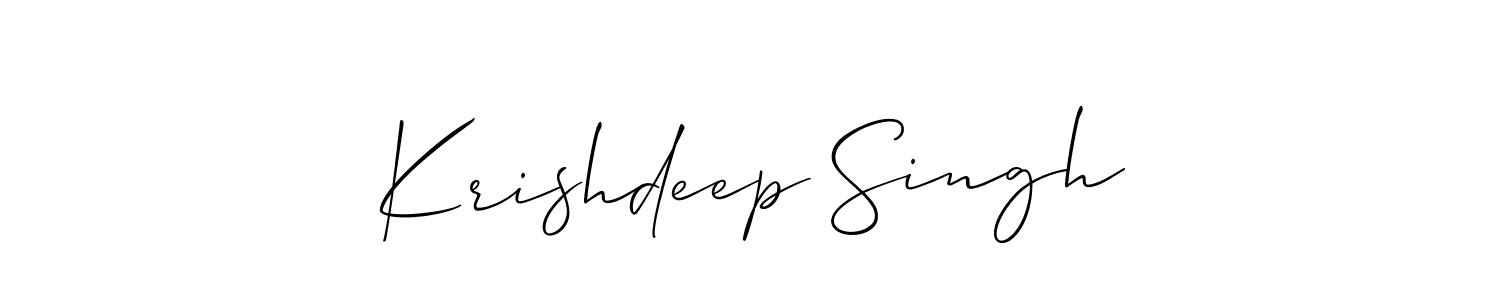 Also we have Krishdeep Singh name is the best signature style. Create professional handwritten signature collection using Allison_Script autograph style. Krishdeep Singh signature style 2 images and pictures png