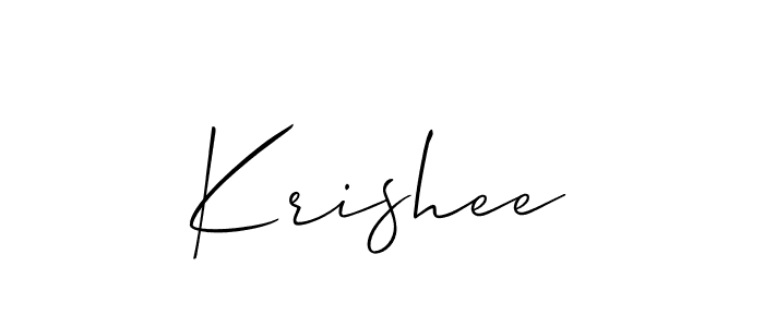 How to make Krishee name signature. Use Allison_Script style for creating short signs online. This is the latest handwritten sign. Krishee signature style 2 images and pictures png