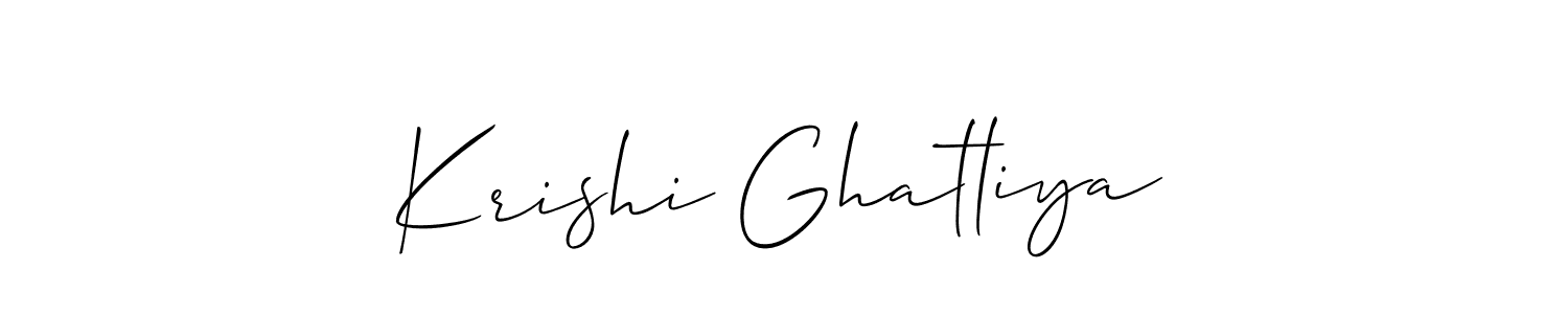 Also You can easily find your signature by using the search form. We will create Krishi Ghatliya name handwritten signature images for you free of cost using Allison_Script sign style. Krishi Ghatliya signature style 2 images and pictures png