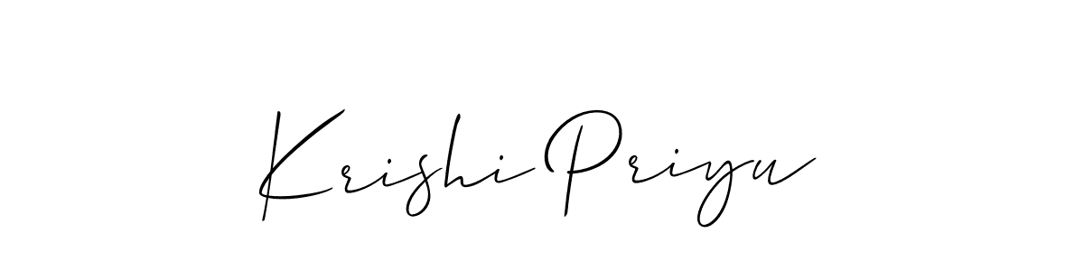 How to Draw Krishi Priyu signature style? Allison_Script is a latest design signature styles for name Krishi Priyu. Krishi Priyu signature style 2 images and pictures png