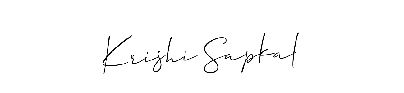 Allison_Script is a professional signature style that is perfect for those who want to add a touch of class to their signature. It is also a great choice for those who want to make their signature more unique. Get Krishi Sapkal name to fancy signature for free. Krishi Sapkal signature style 2 images and pictures png